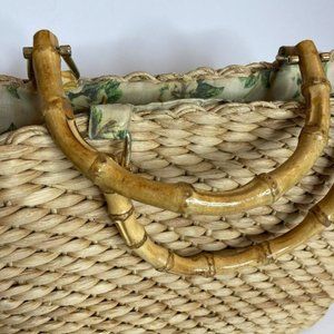 Cappelli Straworld Straw Purse Handbag Summer Vacation Cruise Beach Bamboo